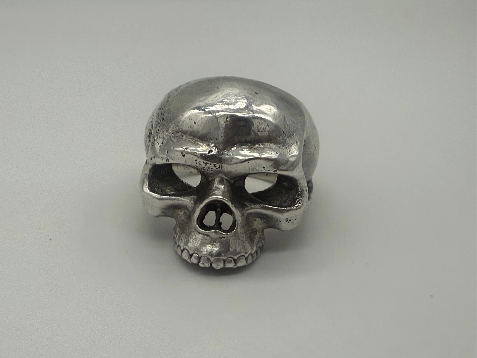 Massive 48g 925 silver skull ring sterling Biker Rocker Punk Goth oxidised Z.5